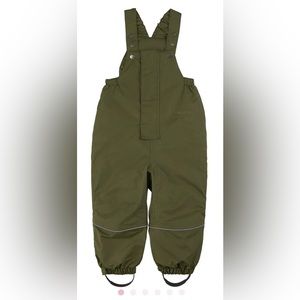 NWT Kuling moss green snow bib/winter toddler pants, size 3-4T